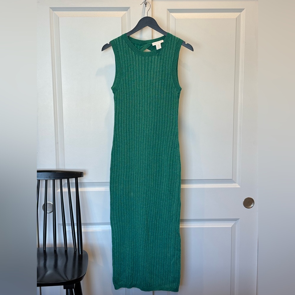 House of Harlow 1960 Green Ribbed Midi Dress